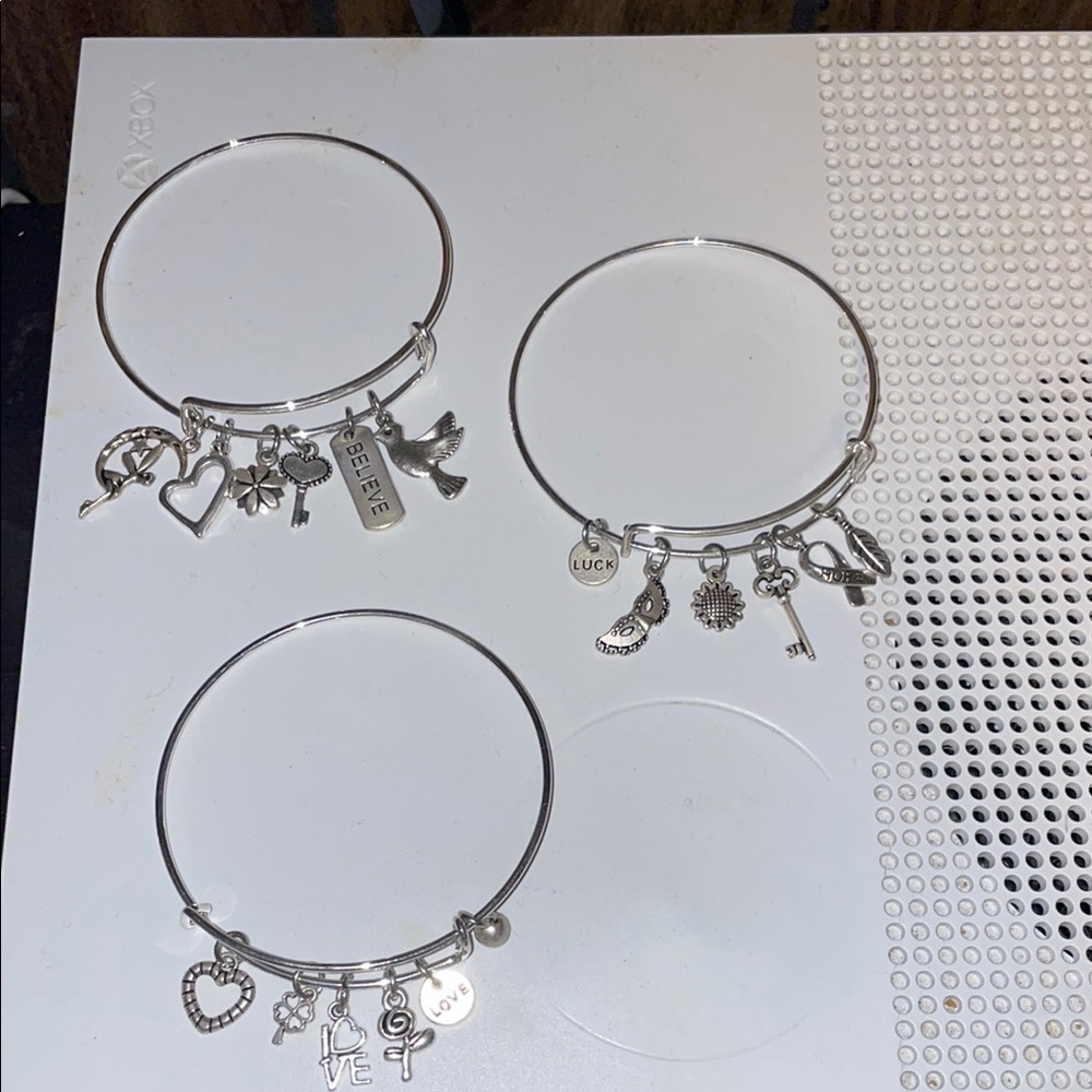 Silver Charm Bracelet Set